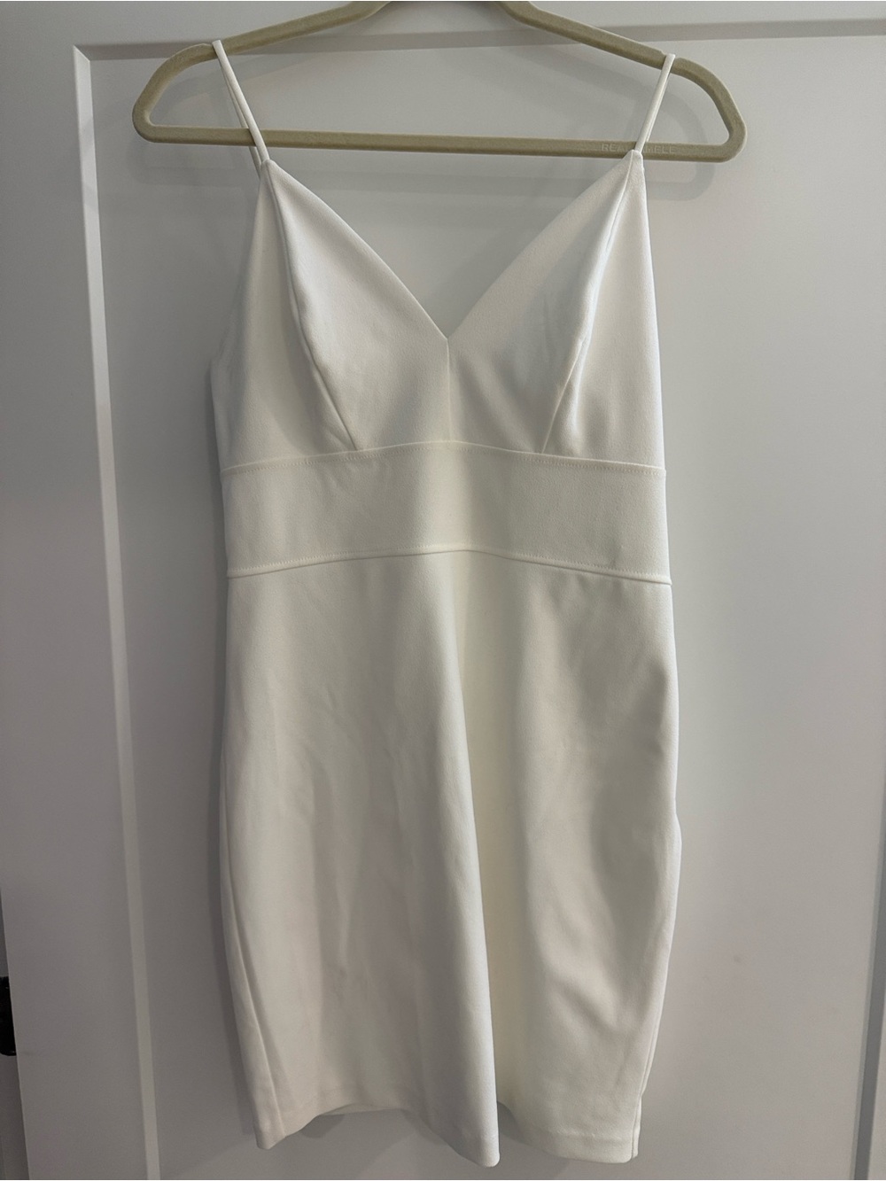 Express White Spaghetti Strap V-Neck Dress